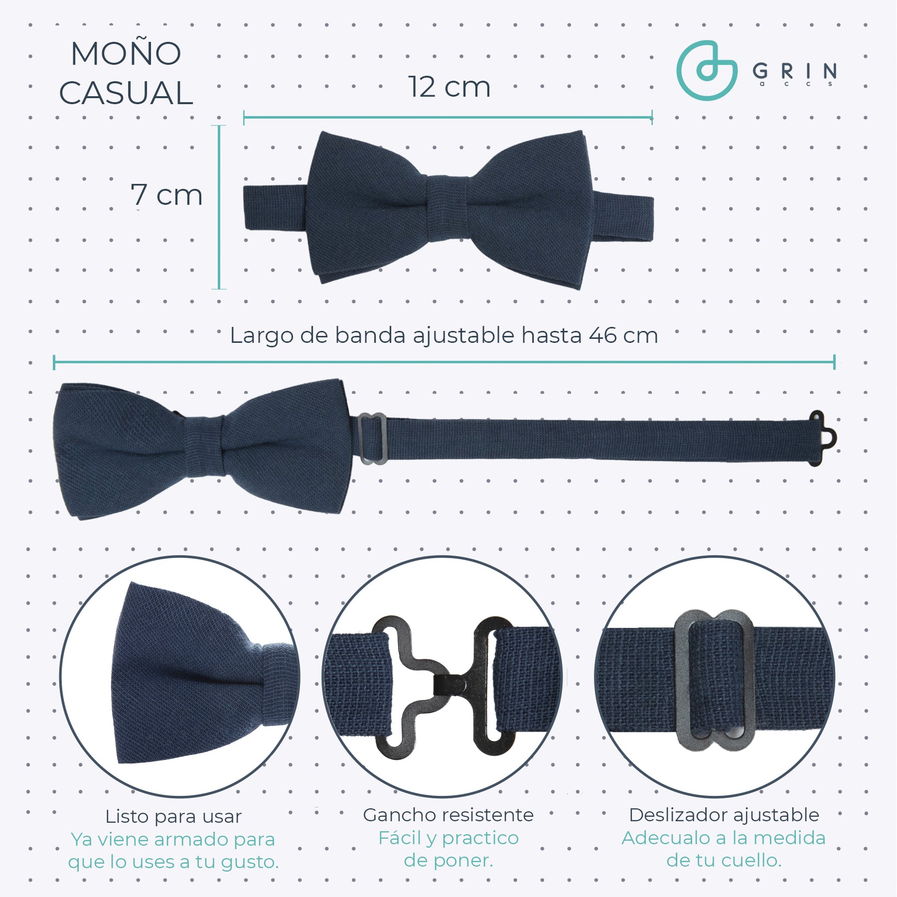 Moño Casual · Gris Oxford