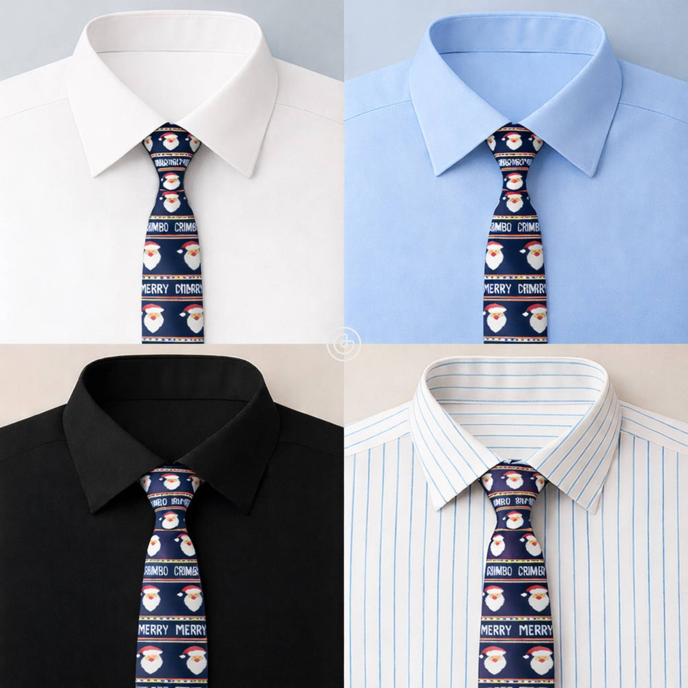 Corbata Navideña Estrellas - Color Azul Marino - Edicion Limitada