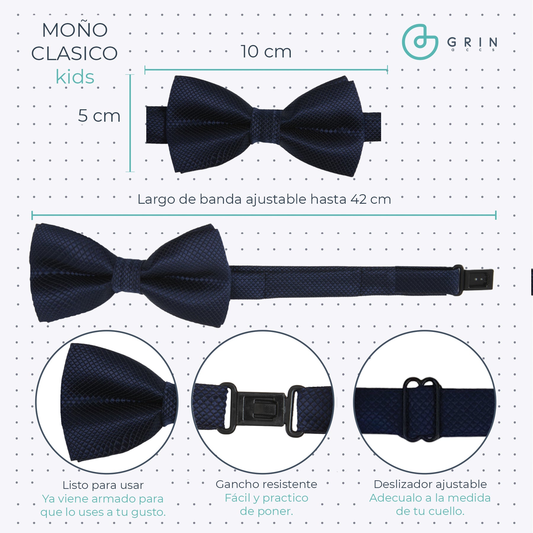 Moño Niño Clásico · Azul Marino
