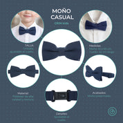 Moño Niño Casual · Rosa Perla