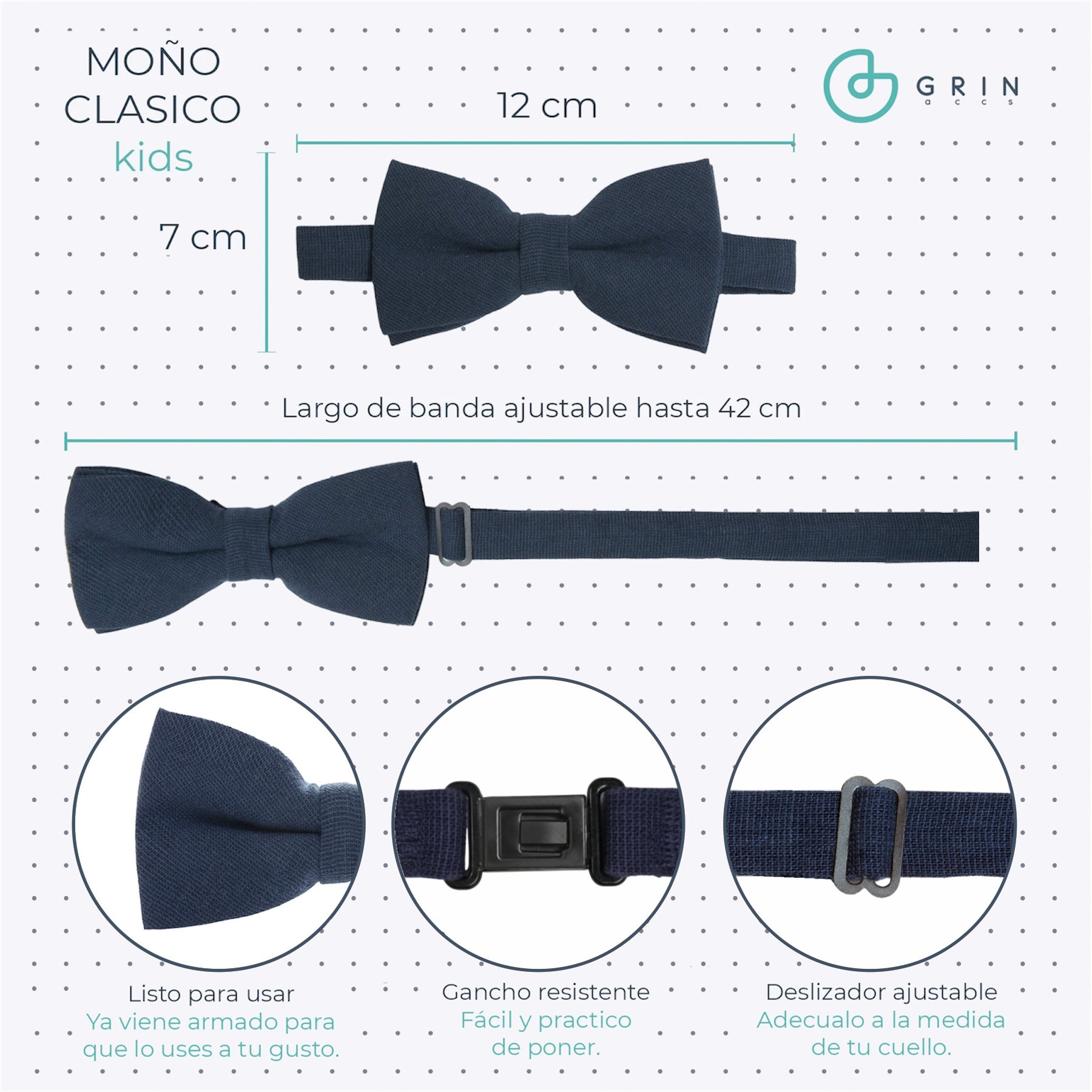 Moño Niño Casual · Rosa Perla