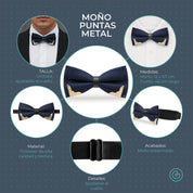 Moño Metálico · Azul Marino