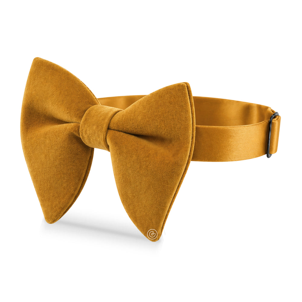 Moño Velvet Mariposa de Terciopelo · Amarillo Mostaza