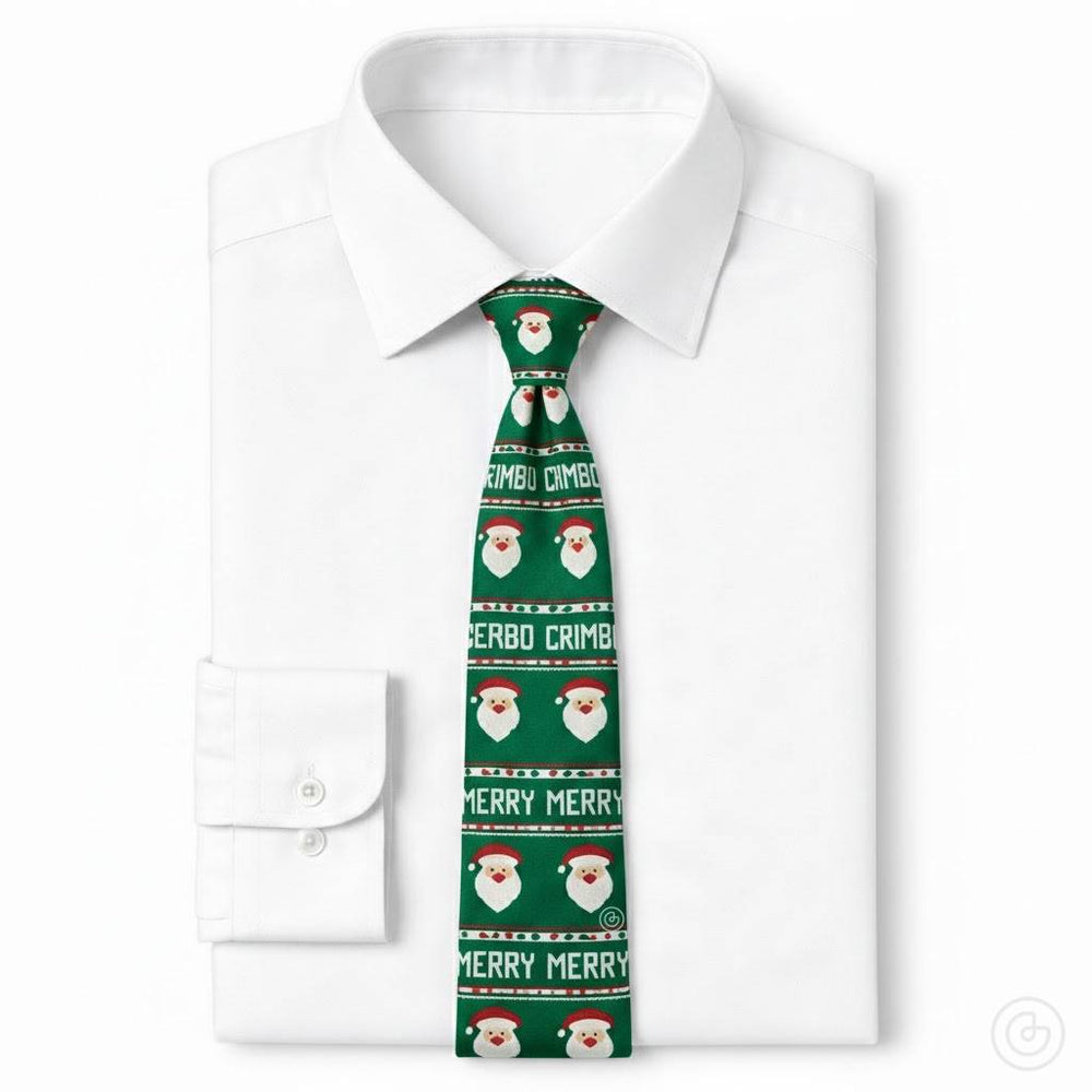 Corbata Navideña Santa - Color Verde Esmeralda - Edicion Limitada