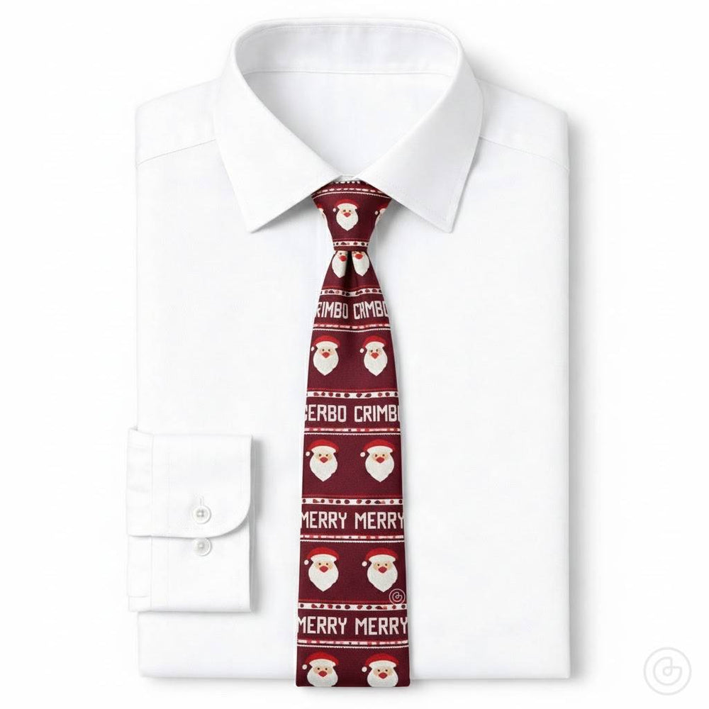 Corbata Navideña Santa - Color Vino - Edicion Limitada