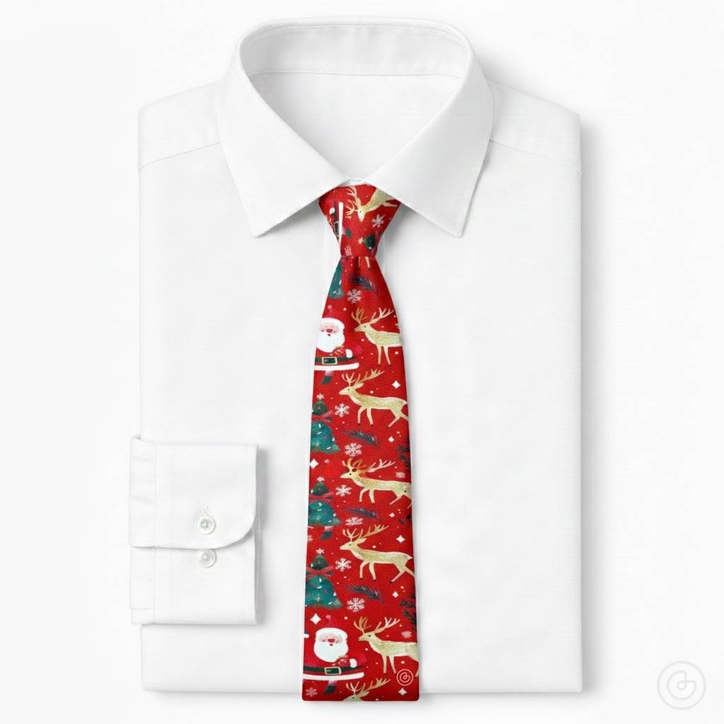 Corbata Navideña Santa - Color Rojo - Edicion Limitada