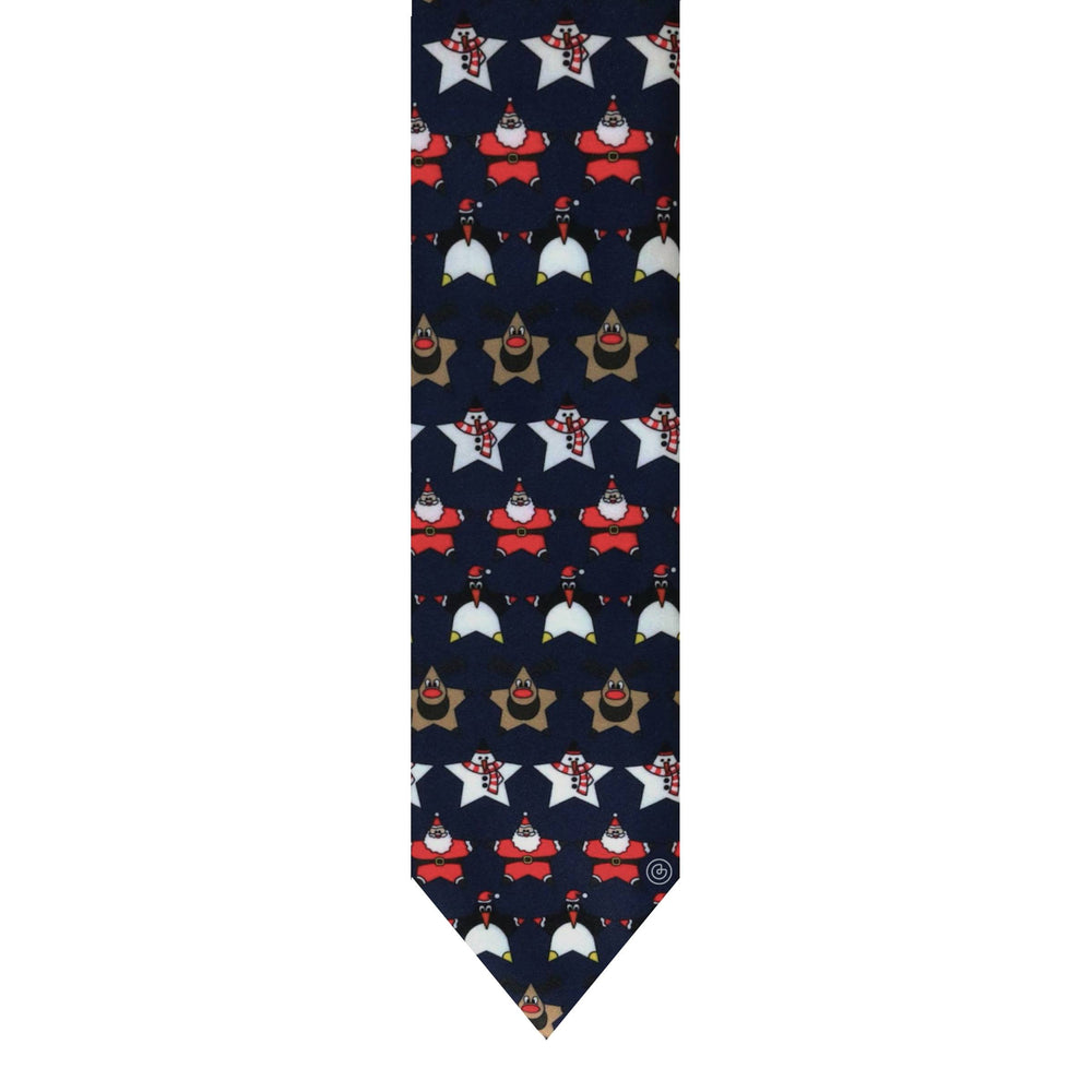 Corbata Navideña Estrellas - Color Azul Marino - Edicion Limitada