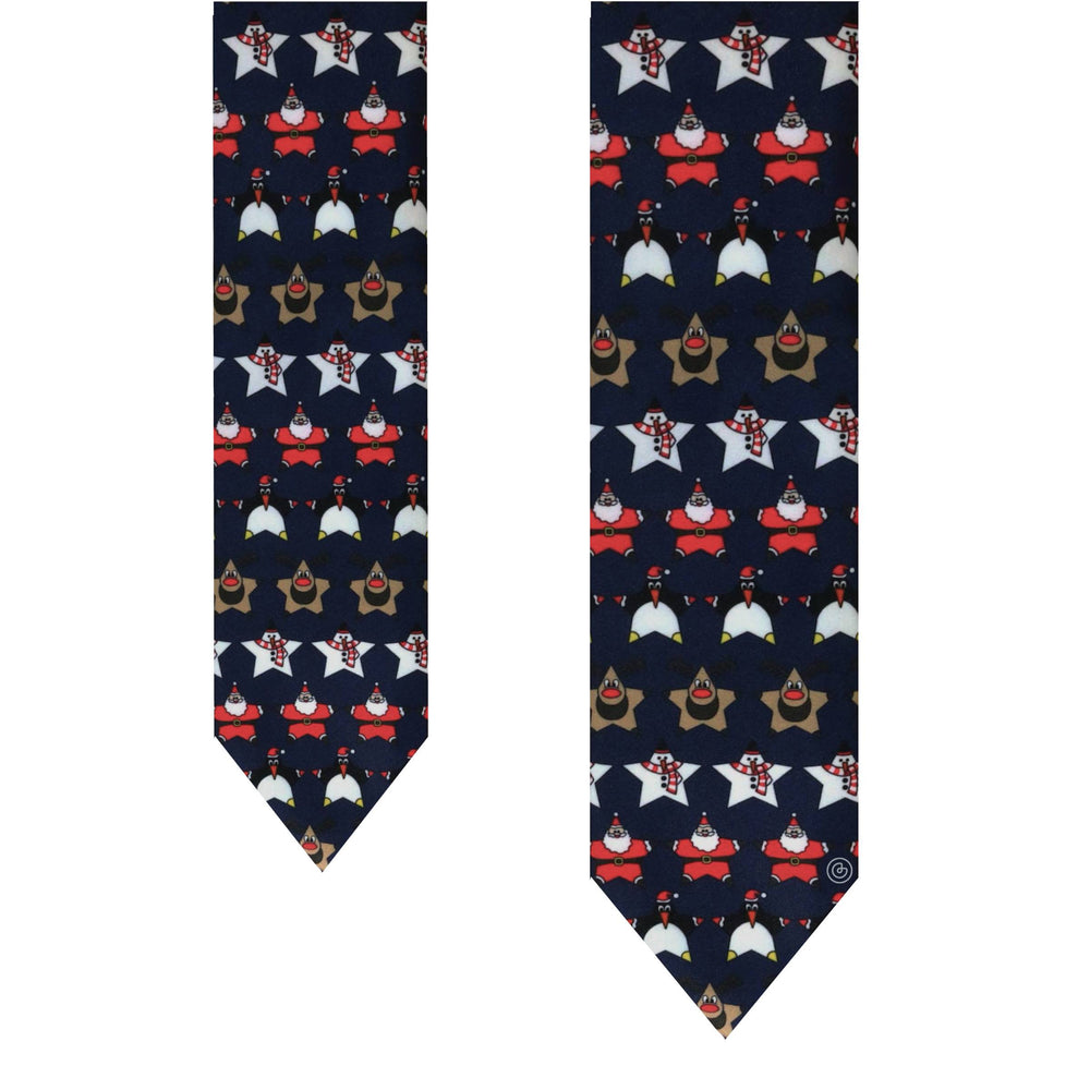 Corbata Navideña Estrellas - Color Azul Marino - Edicion Limitada