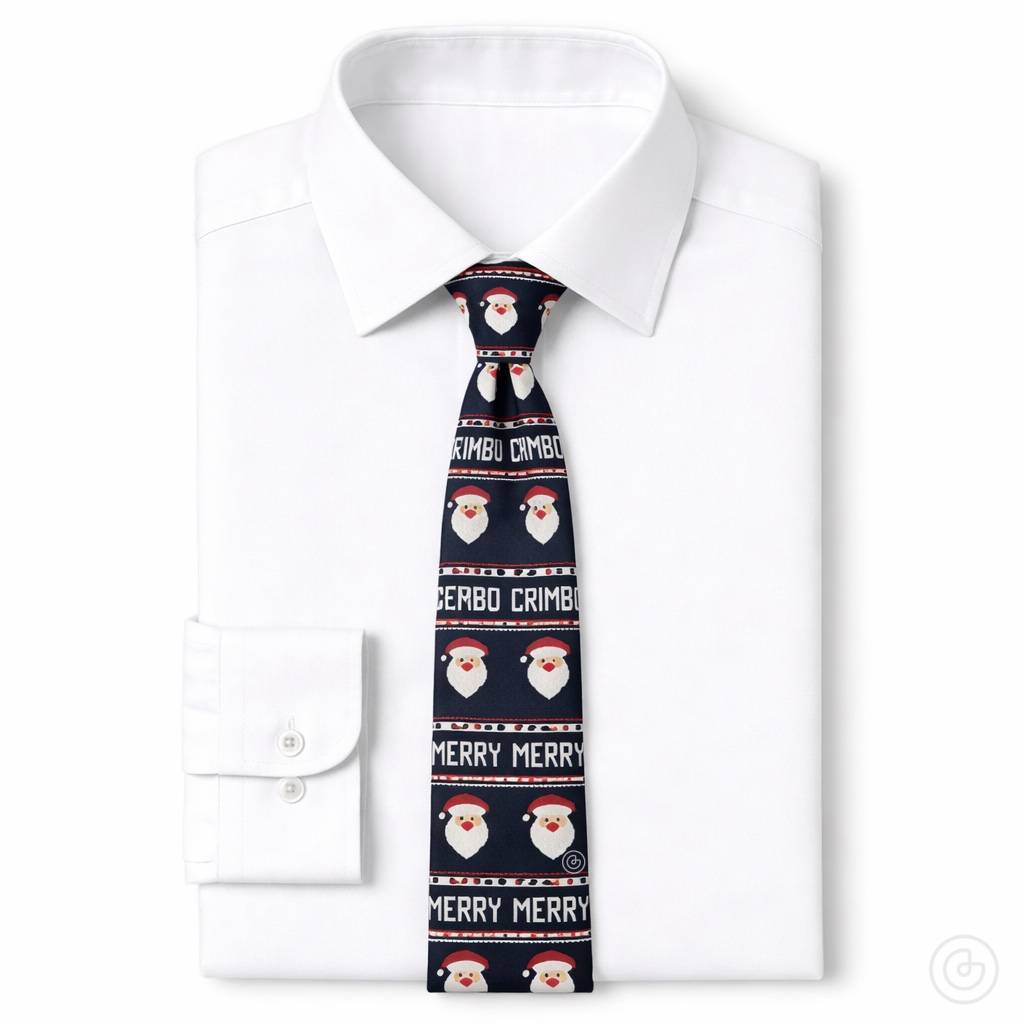 Corbata Navideña Santa - Color Azul Marino - Edicion Limitada