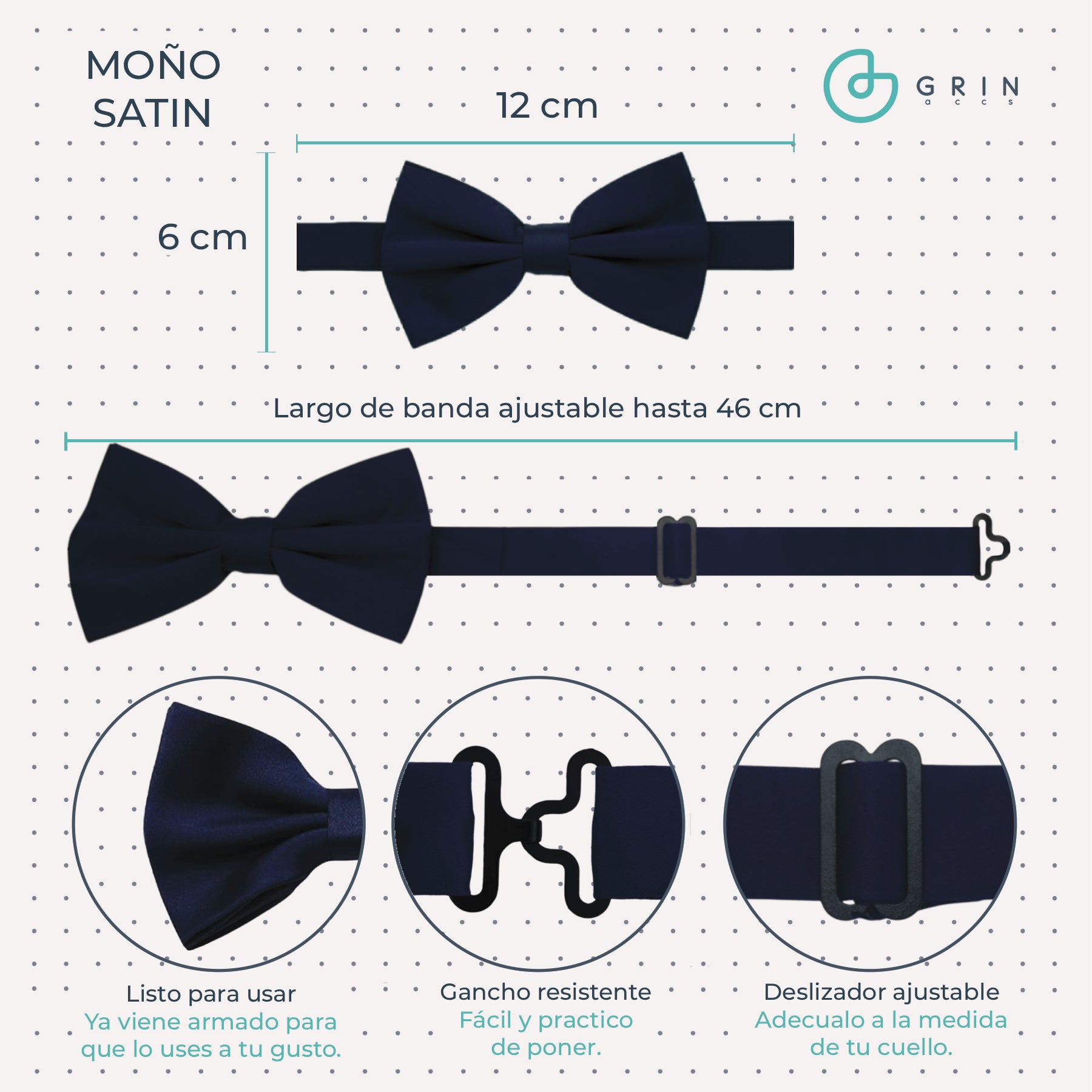 Moño Satin · Blanco